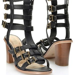 MIA "Athens" Gladiator Open Toed Sandals w/ Block Heels - Like New, Barely Worn